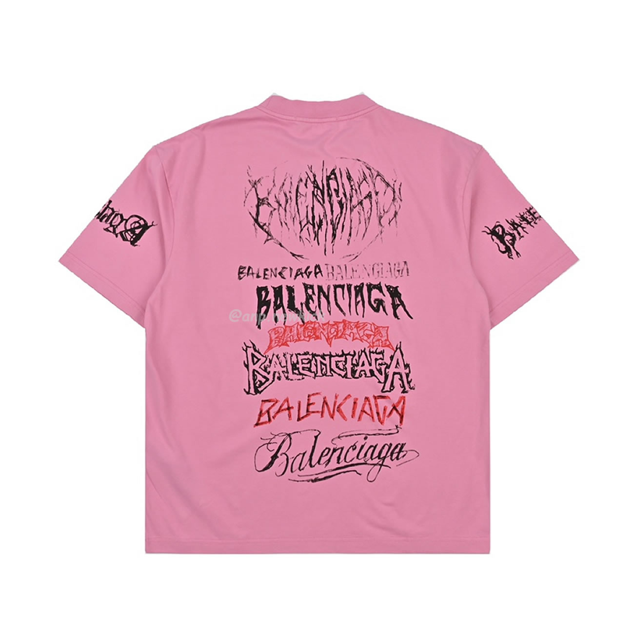 Balenciaga 24ss Gothic Printed Short Sleeves T Shirt (2) - newkick.app